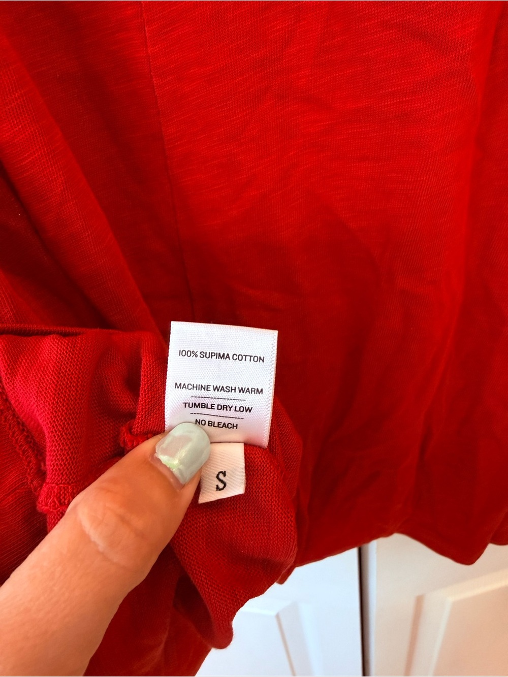 American giant red supima cotton mini dress size small LIKE NEW - Picture 6 of 7